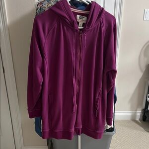 Lands' End Plum Zip-Up Hoodie